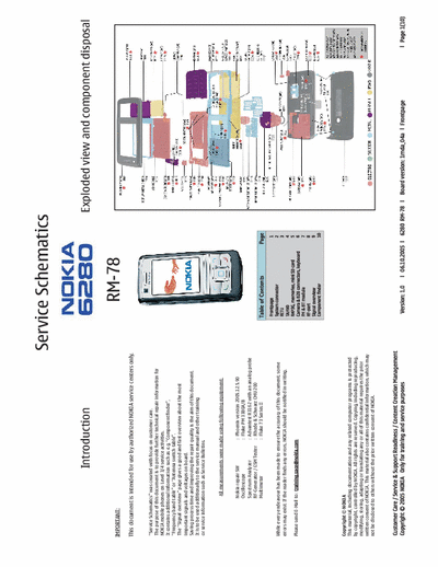 NOKIA 6270 6280 origenal schematics of NOKIA 6270 6280 by abdulbasitprs@yahoo.com